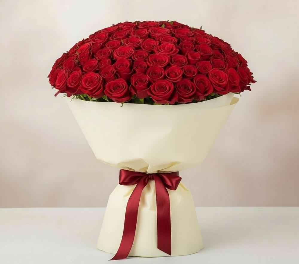 Букет 101 Красная роза Милано в Зюкайка