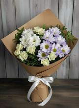 Букет цветов из:  Хризантемы и Розы в Зюкайка