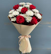 Букет цветов из:  Розы и Хризантемы в Зюкайка