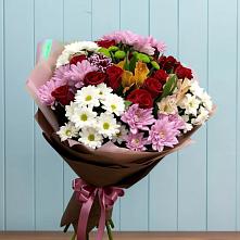 Букет цветов из:  Розы, Хризантемы и Альстромерии в Зюкайка