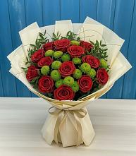 Букет цветов из:  Розы и Хризантемы в Зюкайка